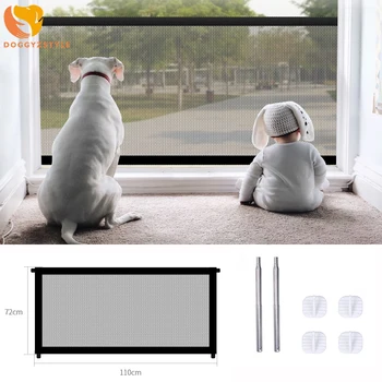 

Pet Barrier Fences Dog Gate Ingenious Mesh Door Dog Isolation Net Portable Folding Pet Fence Dog Cat Barrier Safety Enclosure