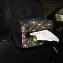 Автомобильная спинка сидения тканевая коробка назад Красочные сверкающие бриллианты блеск Автомобильный многофункциональный интерьер автомобиля
