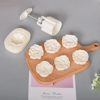 

Biscuit Mould Stereo Hand Pressing Type Household the Mid-autumn Festival Cold Cover Moon Cake Worry-Free Cake Pastry Green Bean
