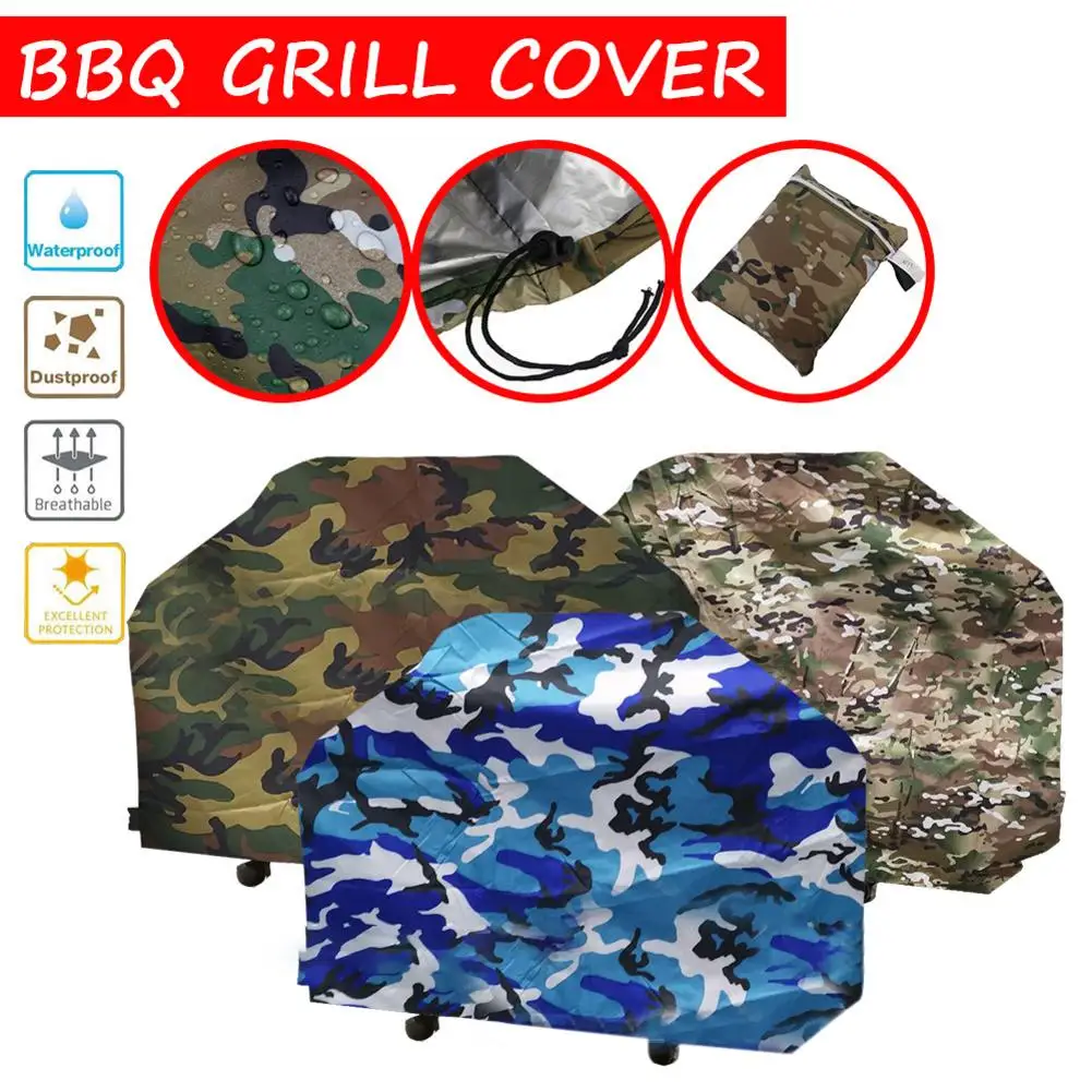 

Outdoor Barbecue BBQ Cover 210D Waterproof Polyester Camouflage Series UV Protection Oven Furniture Grill Dust Cover
