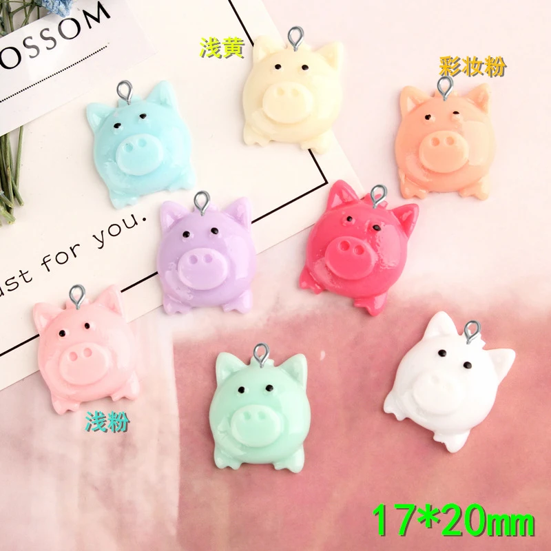 

10pcs 17*20mm DIY resin simulated pig charms cabochon ornament craft decoration fashion jewelry making material trinket
