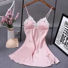 Сексуальное кружевное платье для сна, женские ночные рубашки из искусственного шелка, летние ночные рубашки, атласная ночная рубашка, женское домашнее платье, ночная рубашка Сексуальное кружевное платье для сна, женские ночные рубашки из искусственного шелка, летние ночные рубашки, атласная ночная рубашка, женское домашнее платье, ночная рубашка