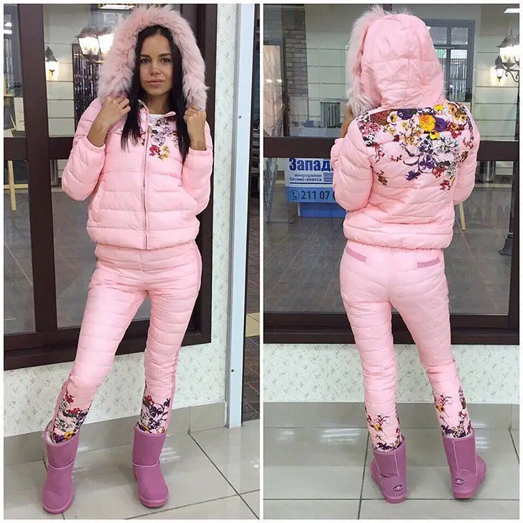 

AliExpress Printed Casual Warm Women's down Jacket Cotton-padded Clothes Set 88033
