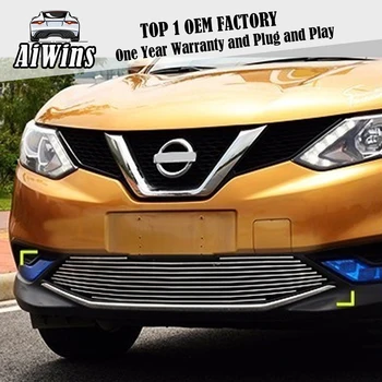 

Car-styling For Nissan Qashqai 2016 ABS Chrome Car Front Gille Trim covers Auto Grille Decoration Cover Trims car Accessories