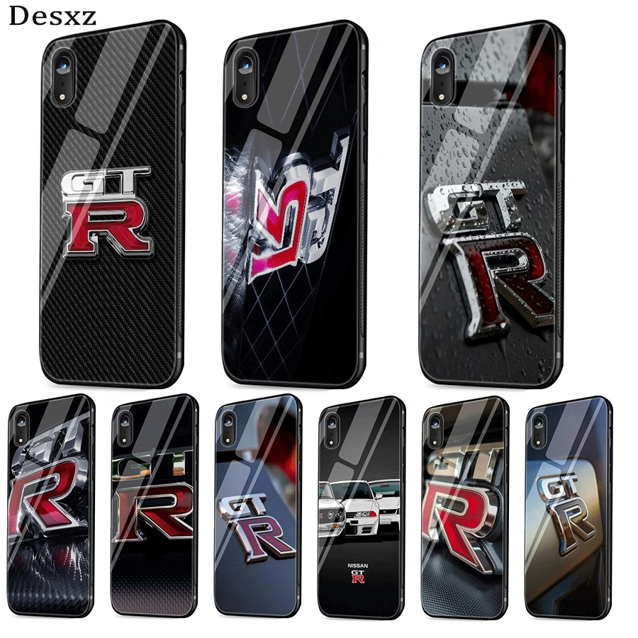 Чехол для мобильного телефона из стекла ТПУ iphone XR X XS Max 5 5S SE 7 8 6 6S Plus Shell Cover car NISSAN GTR