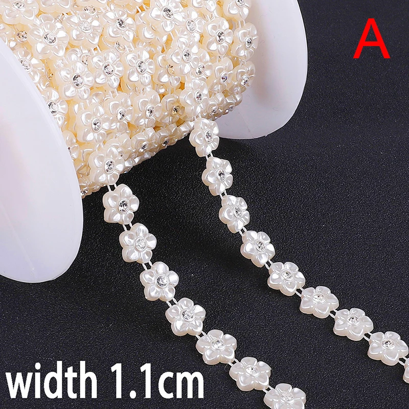 A Новинка, Pave DIY ABS с жемчугом, кристаллами, бисером, веревка для рукоделия, украшения для свадебного платья, аксессуары для шитья - Цвет: A