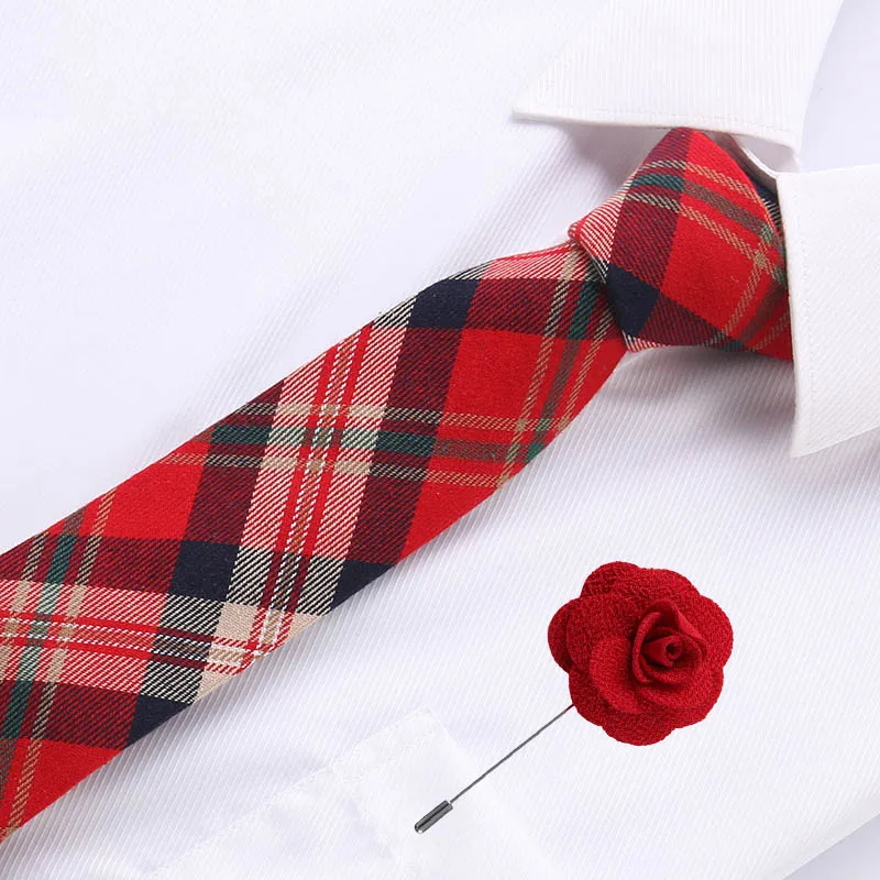 

6.5 cm cotton tie men plaid group gavatas Novelty Narrow Classic Skinny Tie Slim Necktie Formal Dress Wedding Party Business