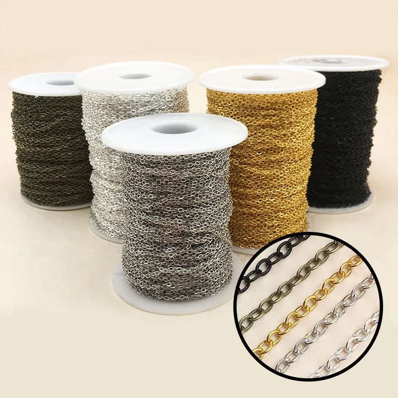 

DIY Accessory Chain 2 Mm Fine Copper Flat O Chain Cross Chain Hairpin liu su lian Ear Stud Material 100 M