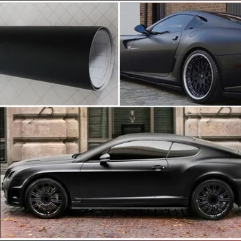 

30cm Wide Car styling Matte Black Vinyl Film Stickers Decals Foil Bubble Free Car Wrapping Motorcycle Automobiles Car Accessorie