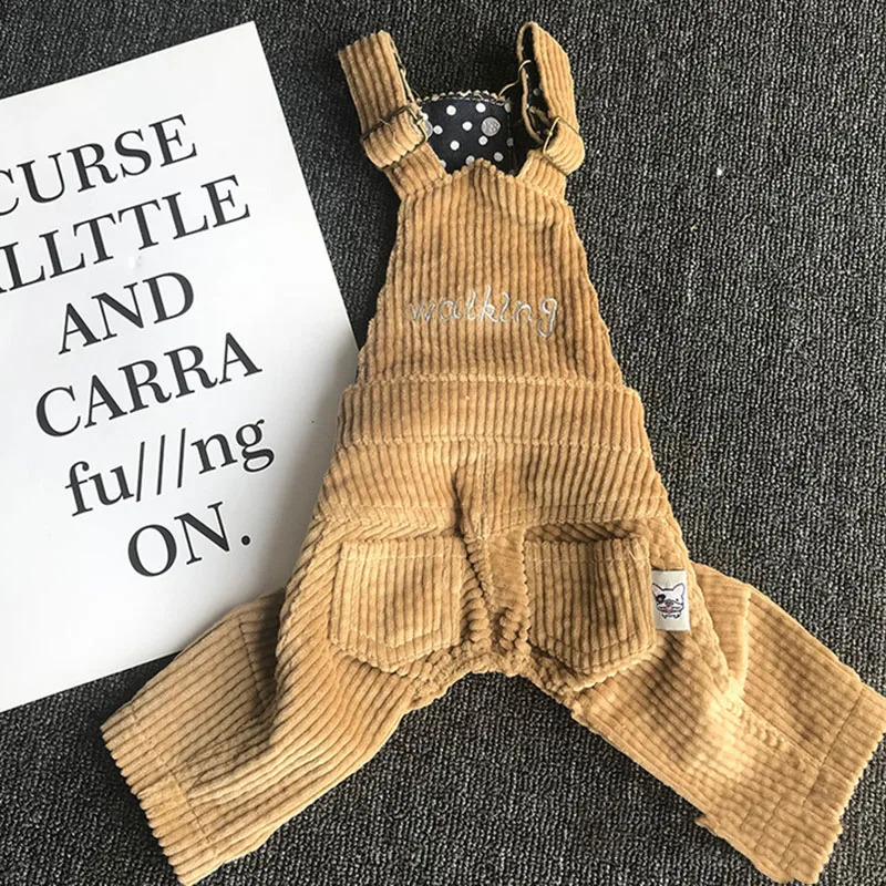 Зимняя рубашка для собак, комбинезон для кошек, вельветовые ромперы на пуговицах, футболка со щенком, осенняя теплая одежда, куртка, одежда