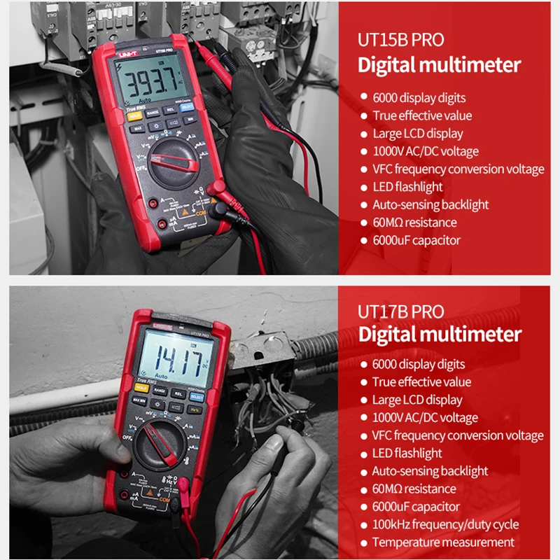 Цифровой мультиметр UNI T UT15B UT17B Pro тестер с автонастройкой диапазона функция True RMS