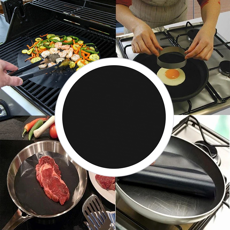 Тефлоновая антипригарная сковорода диаметр 24 см жаростойкая сковорода подкладка лист для приготовления пищи коврик многоразовые кухонные принадлежности для барбекю коврики для выпечки