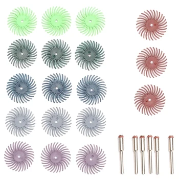 

TOP 24Pcs Radial Bristle Disc Abrasive Brush Kit (1/8 Inch Shank ) for Rotary Tool Mixed Grit 80 120 220 400 600 1000