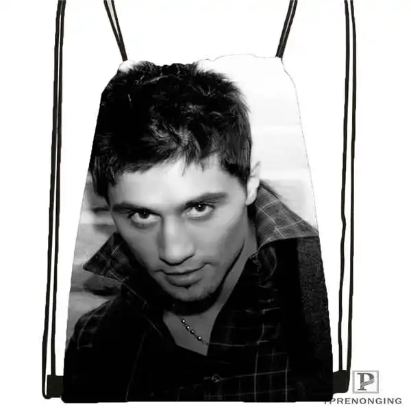 Drawstring Backpack Custom Dima Bilan походная сумка на шнурке милый рюкзак для детей(черная спинка) 31x40 см#180531-03-36 - Цвет: Drawstring Backpack