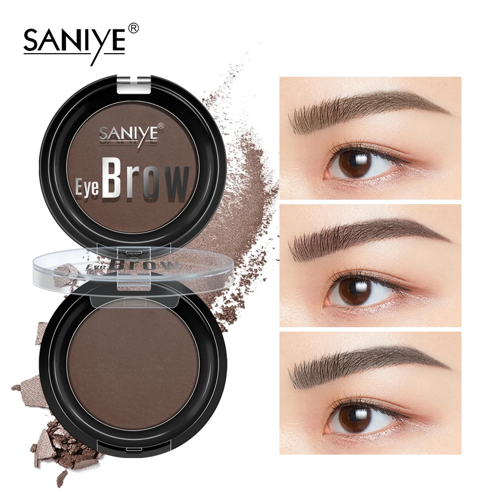 SANIYE Eyebrow Powder Waterproof Eyebrow Natural Delicated Brow Powder Palette Black Brown Color polvo de cejas E0131