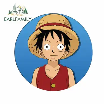 

EARLFAMILY 13cm x 12.8cm for One Piece Luffy DIY Motorcycle Car Stickers Fashion Occlusion Scratch Waterproof Decals Decoration