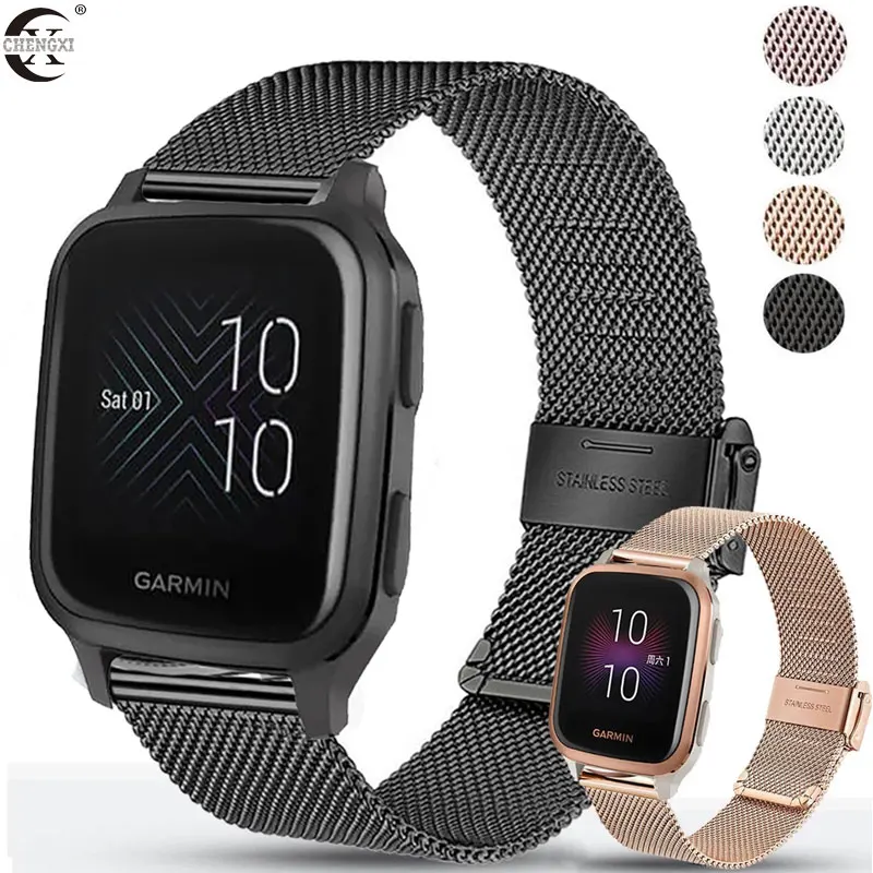 Cinturino In Metallo In Acciaio Inossidabile Per Cinturino Da Polso Garmin Venu Watch Per Garmin Vivoactive 3 Music Vivoactive 4 4S
