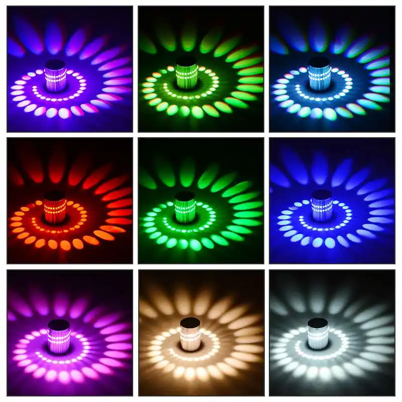 Фото Разноцветный светодиодный настенный светильник RGB, лампа с эффектом освещения, с дистанционным управлением, бра для вечерние, баров, караоке, украшение для дома №2