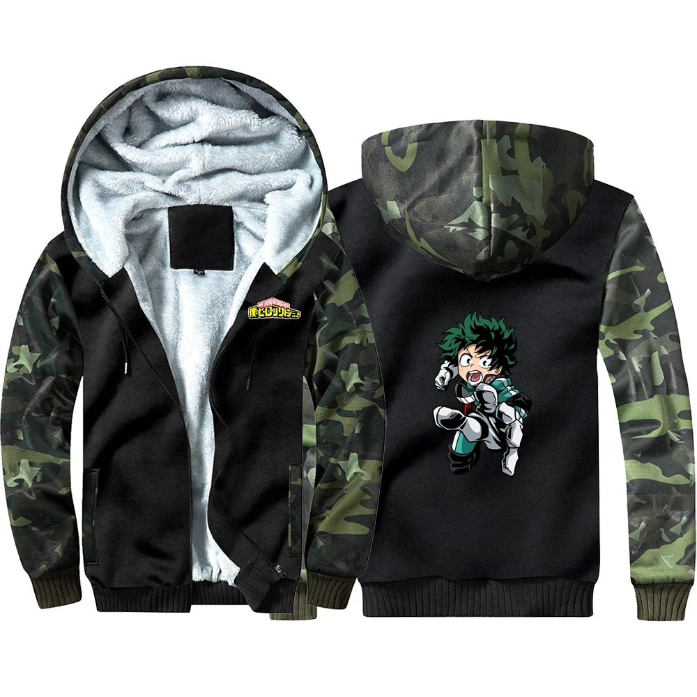 New Japan Anime My Hero Academia Camouflage Hoodie Sweatshirts Winter Thicken Hooded Coat Cosplay Costume Warm Men Clothing - Цвет: 09