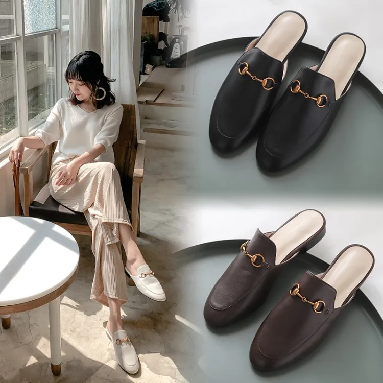 

High-End Pq531-5 inside Full Leather WOMEN'S Shoes Size Code-Classic Style Low Heel Cowhide Slipper
