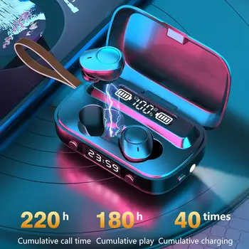 

Wireless Headphones TWS Bluetooth 5.1 Earphones with Mic IPX7 Waterproof Sports Headsets Touch Control Music Earbuds for Phones