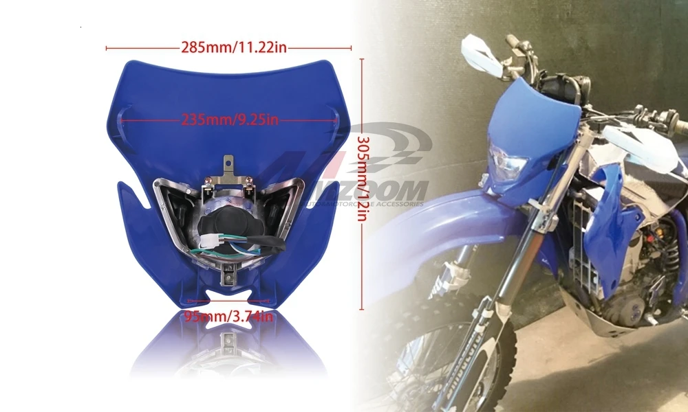 Мотоцикл Внедорожный H4 Фары для Yamaha Honda WR 450 250 YZ TTR эндуро супермото Байк фары для мотокросса обтекатель