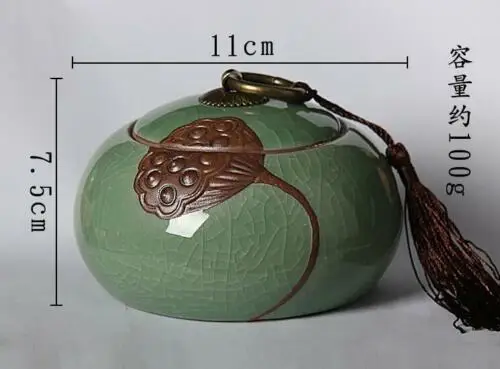 Ice crack China tea caddies Pretty tea pot storage canister Ceramic tea jar box