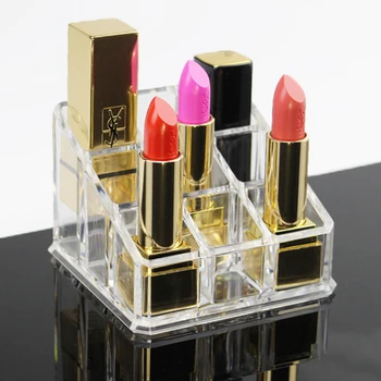 

9 Grid Acrylic Makeup Organizer lipstick Holder Storage Box Cosmetic Box Stand Nail Polish make up organizer Tool