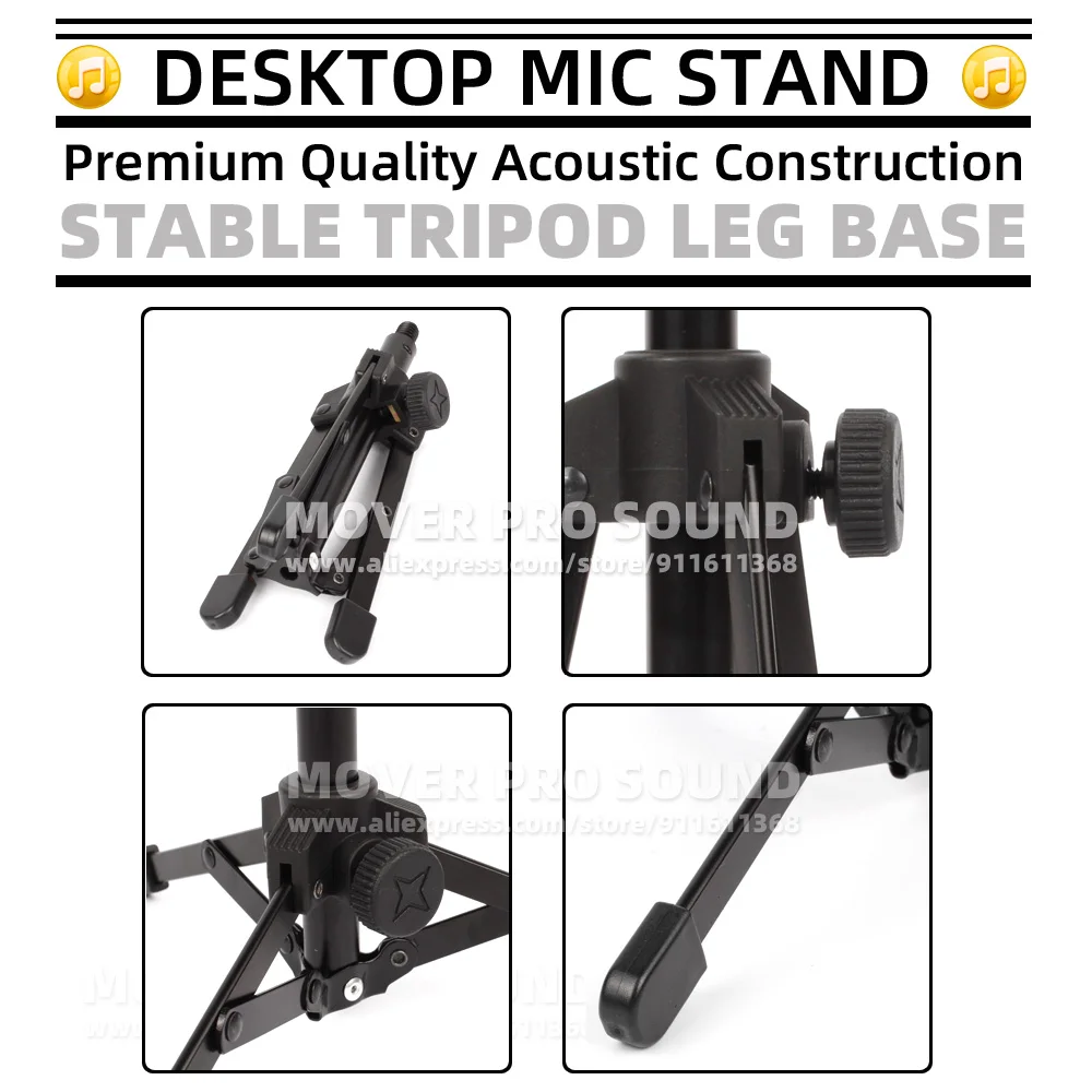 Adjustable Desktop Tripod Stand for Microphones