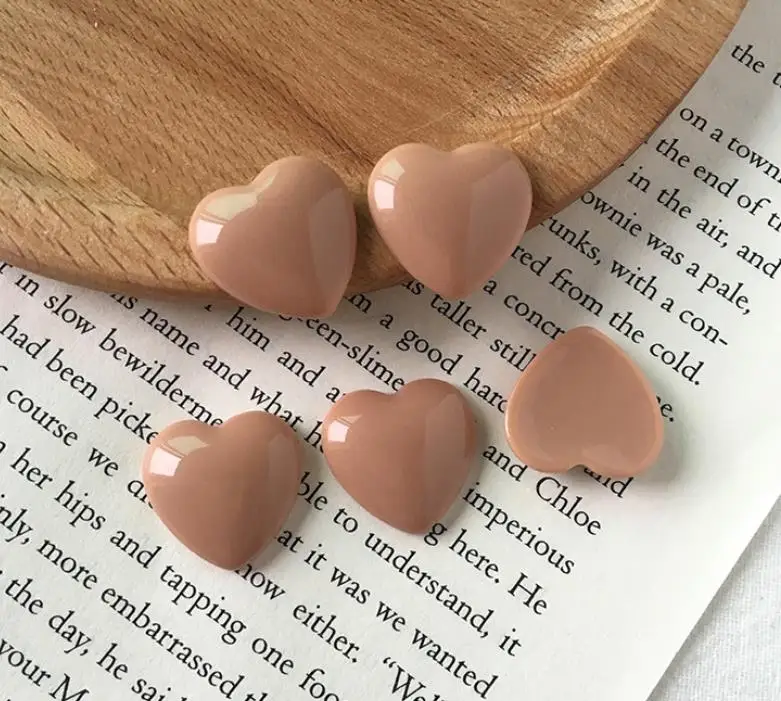 Японские сладкие конфеты цвета сердца DIY ремесла для плоские пластмассовые Персиковое сердце из кабошона украшения для скрапбукинга - Цвет: .
