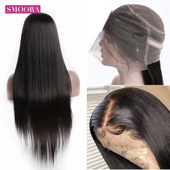 

360 Lace Frontal Human Hair Wigs Natural Hairline With Baby Hair Lace Wig For Black Women150% Density Brazilian Straight Remy