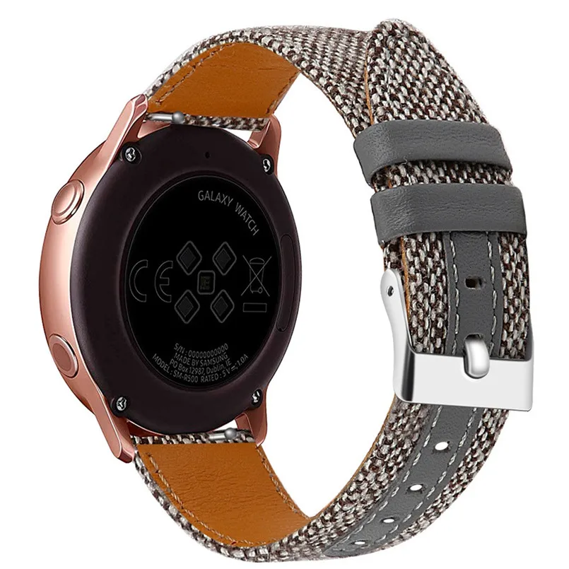 A Холщовый нейлоновый кожаный ремешок для часов samsung Galaxy Watch Active Watch Band 40JUL29 - Цвет: A