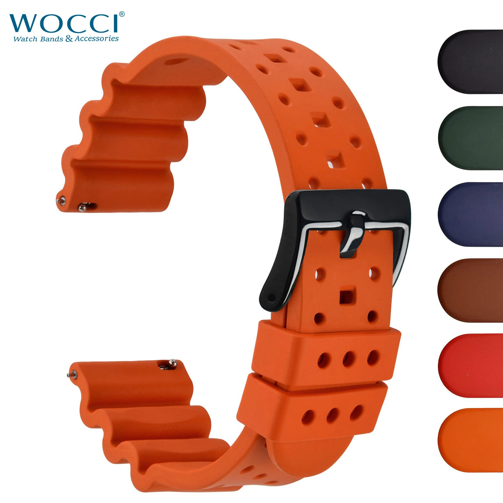 WOCCI Horlogebanden, canvas stof, snelsluiting, compatibele