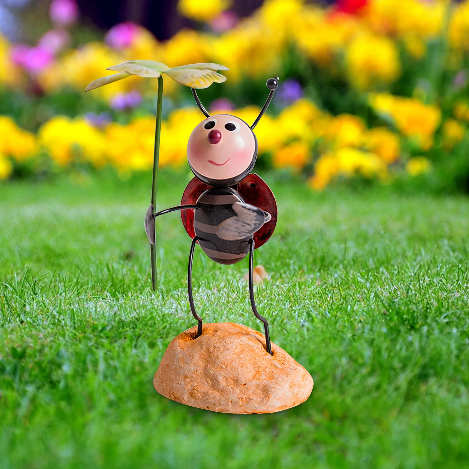 Ornamento Da Giardino Creativo Iron Art Small Lady Bug Doll Home Artigianato In Metallo Desktop Miniature Garden Decor Accessori Fai Da Te # Yj