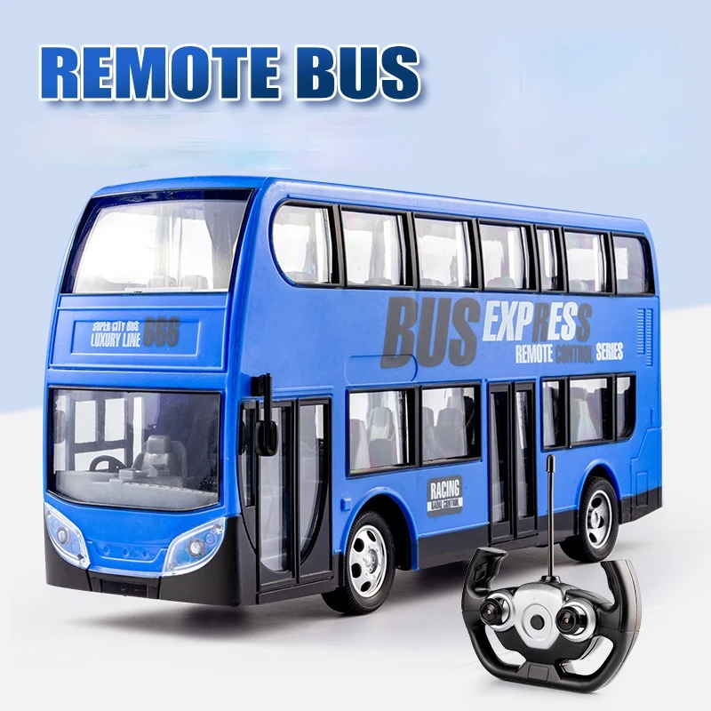 RC Bus Two Layers Electric City Bus Express Wireless Radio Control Car with LED Light Model Toys for Children RC Vehicles Model RC Cars cheap