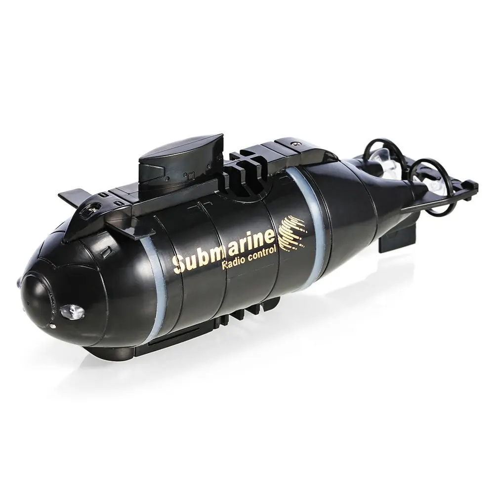 Mini Wireless Remote Control submarine remote Control Boat Waterproof One-click Diving LED Light RC Submarine RC Boat kids toys 3