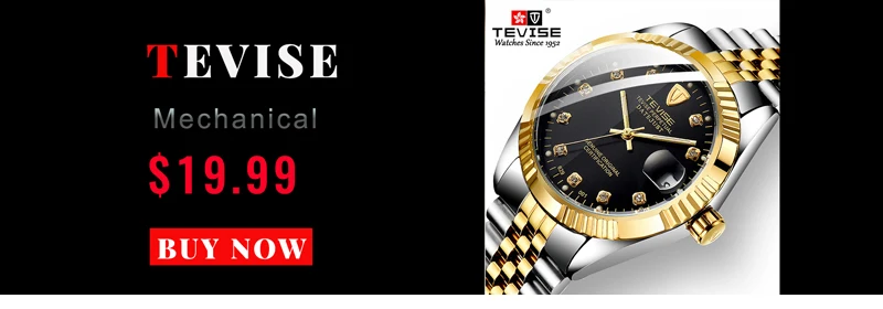 Tevise автоматические часы модные роскошные мужские механические часы мужские деловые Топ брендовые водонепроницаемые наручные часы мужские