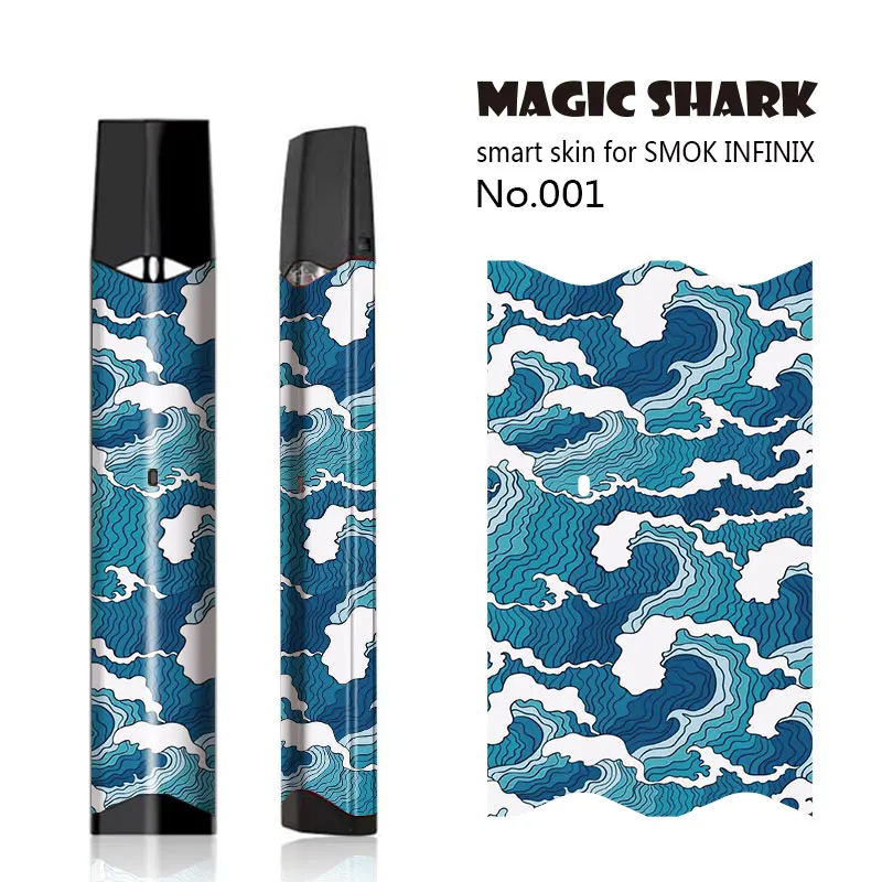 Magic Shark 2.5D череп мотоцикл Волк тигр сегодня лучший день стерео пленка кожи наклейка чехол для Smok Infinix 001-012