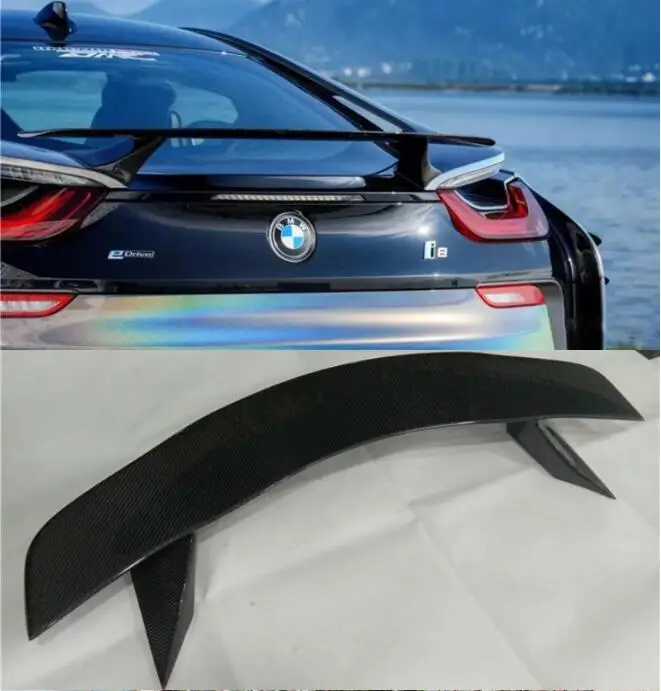 Real Carbon Fiber Car Rear Wing Trunk Lip Spoilers For Bmw I8 2014 2015