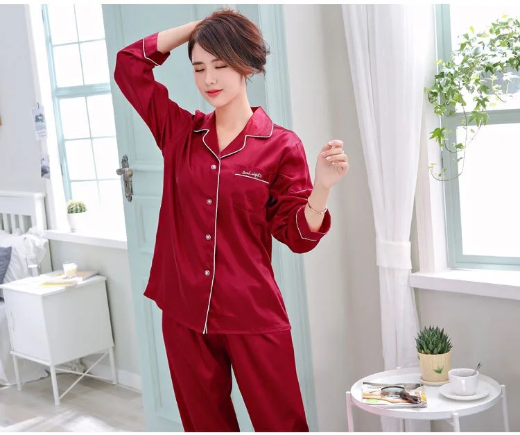 Осенняя пижама с длинным рукавом мужская летняя Домашняя одежда 2019 Пижама атласная Мужская пижама набор Пижама для мужчин костюм BB50SY
