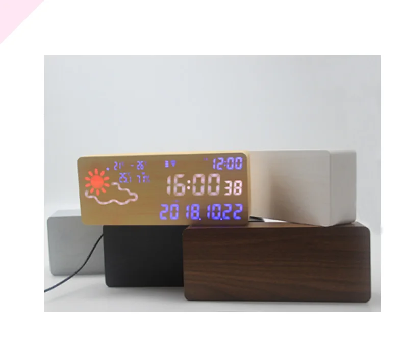 Manufacturers Direct Selling Creative Smart China Meteorological Press Alarm Clock Multi-functional WiFi Weather Clock Mute Fash