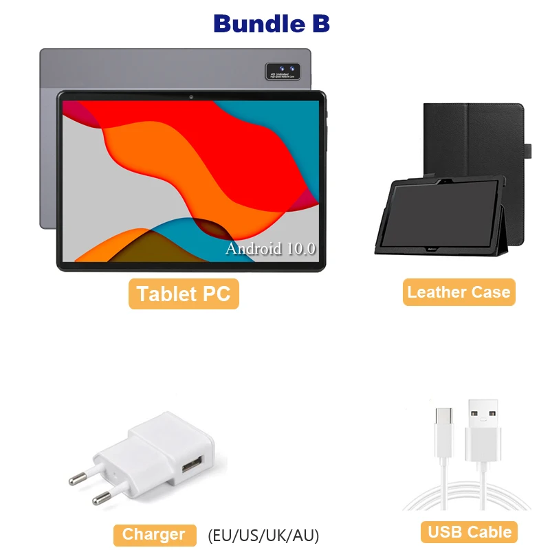 2 in 1 Tablets 10 Inch 1920*1200 HD Screen Octa Core 8GB 128GB Metal Case Dual 4G Network GPS 5G WiFi Android Tablet PC Laptop 