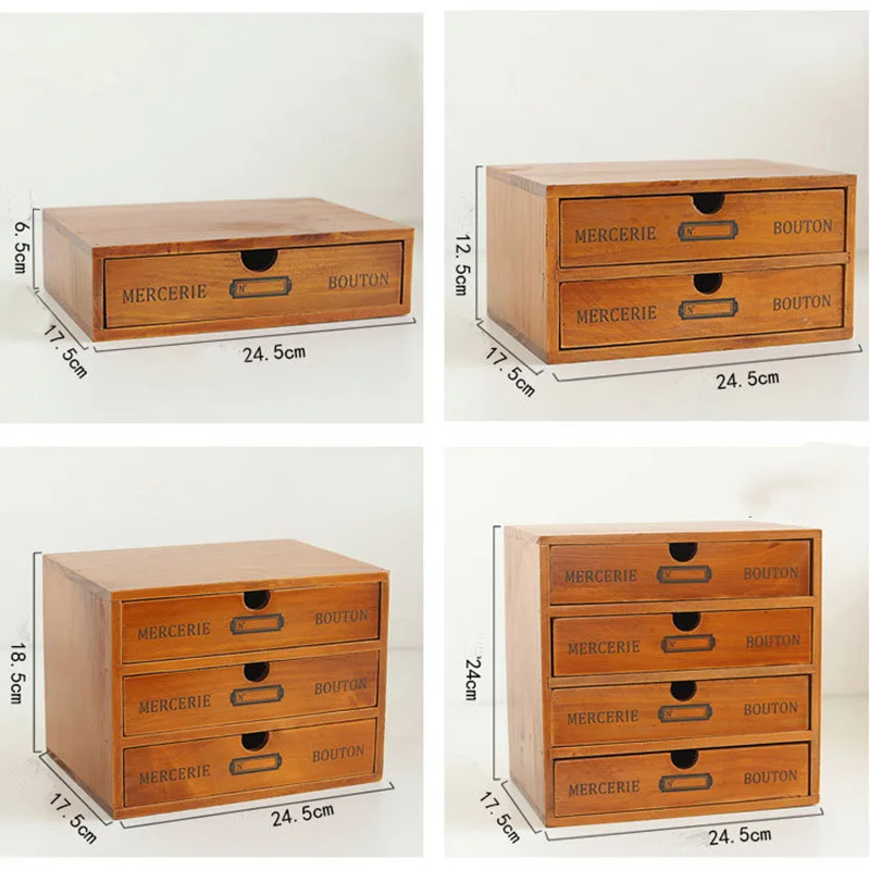 

DIY Desktop Wooden Storage Box Multifunctional Wooden Makeup Organizer Case with Mirror Drawers Cosmetic Case Beauty Storage Box