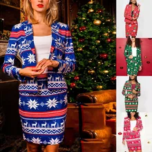 Рождественская юбка, костюм, юбки, женский костюм, женский костюм, осень и зима, маленький Западный модный костюм с принтом, пальто, костюм, комплект,, Z4