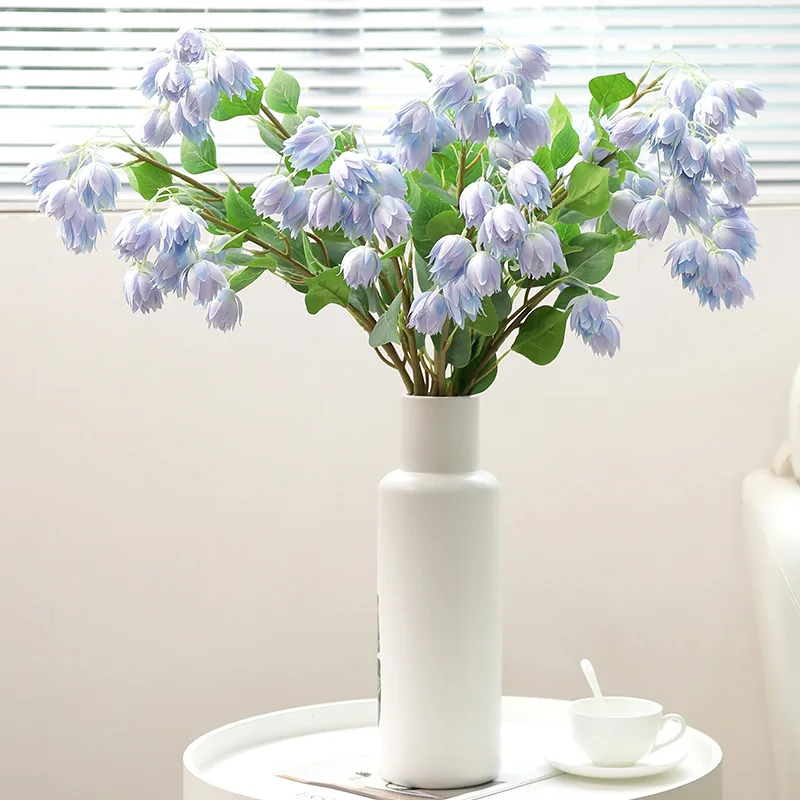 Beautiful Snow lotus flower branch silk Artificial Flowers Wedding Decoration home table centerpiece decor fleur artificielle | Дом и сад