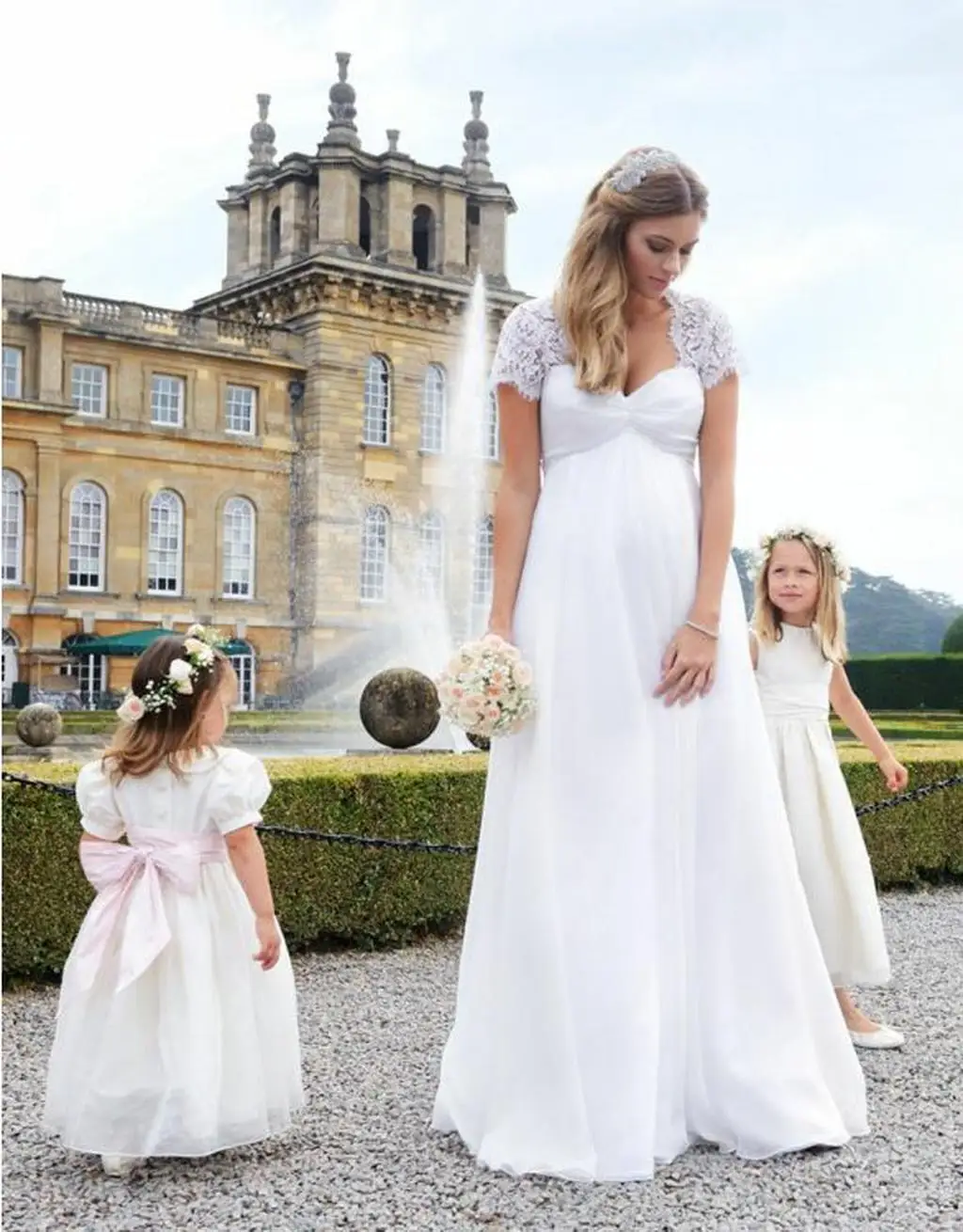 

2024 Fashion Maternity Photography Props Fancy Maternity Dresses Pregnant Clothes Maxi Lace Dress Photo Session Dress
