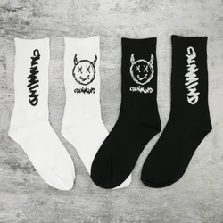 1 Pair Man Socks Cotton Gentleman Cartoon Hip Hop Style Breathable Mid Tube Socks Skateboard Socks Soft Long Socks for Men
