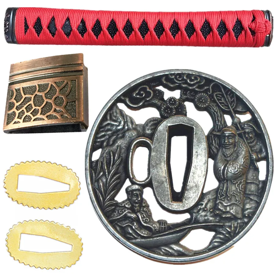 Набор японский самурайский меч катана/вакизаши/Танто DIY фурнитура Tsuba + Menuki фучи