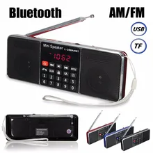 Портативный bluetooth FM/AM радио двойной динамик бас Голос ЖК цифровой дисплей стерео динамик беспроводной MP3 музыкальный плеер Micro SD