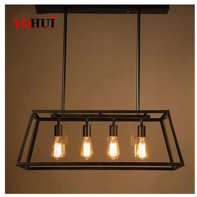American Loft retro industrial bar lights Nordic creative restaurant bar living room lights personalized glass chandeliers